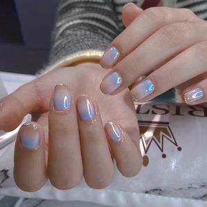 Blue Fade - Nail Junkie - full artificial nail set